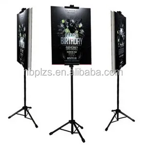 Двухсторонний черный стальной рекламный плакат мольберт рекламный щит держатель Регулируемая высота - Product Image 1