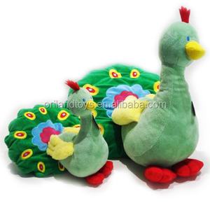 Tùy chỉnh ưa thích màu xanh lá cây <span class=keywords><strong>peacock</strong></span> mềm thú nhồi bông con công sang trọng động vật đồ chơi - Product Image 1