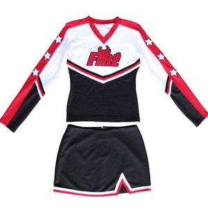 Fourniture directe en usine d'uniformes de cheerleading conçus sur mesure pour adultes Ensemble polyester spandex imprimé Costumes de cheerleading OEM - Product Image 1