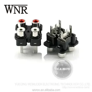 Beste Prijs Wnre Audio & Video Vrouwelijke Av Jack Connector RCA-407B 4 Pin Rca Jack Socket