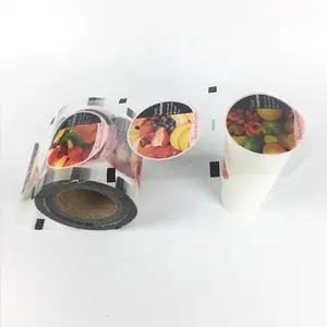 अनुकूलित मुद्रित Peelable आसान छील बंद हलवा कप ढक्कन फिल्म Preformed गर्मी मुहर प्लास्टिक के कप पीने के लिए सील रोल फिल्म