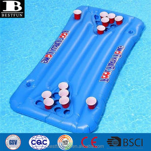 Table de Beer Pong gonflable personnalisée avec 24 porte-gobelets, flotteur de piscine en vinyle, jeu de <span class=keywords><strong>boisson</strong></span> aquatique, <span class=keywords><strong>radeau</strong></span> de détente pour adultes - Product Image 2