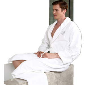 Personalización logotipo bordado <span class=keywords><strong>blanco</strong></span>, hombre y mujer camisón ropa de dormir para <span class=keywords><strong>Hotel</strong></span> de terciopelo y Terry Albornoz - Product Image 1