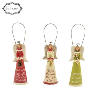 Polyresin enfeites De Natal Do Anjo da PAZ/ALEGRIA/SILENT NIGHT ANJOS - Product Image 1