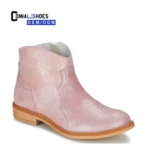 Connal Pink girls leather chelsea kid's ankle boots in india