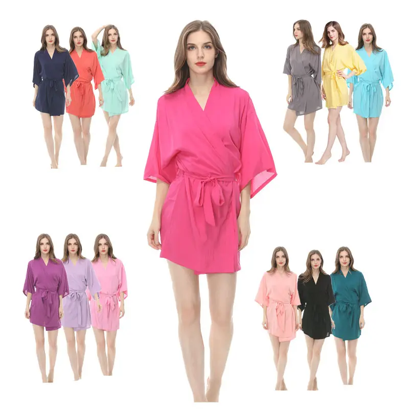 In stock flower girls plain colors cotton robe