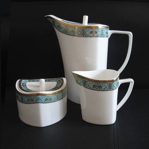 Vaisselle de luxe en porcelaine fine, 125 pièces, 66 pièces, en céramique, avec motif doré en relief - Product Image 2