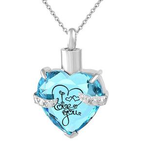 Gioielli cremazione Ceneri Ricordo 'Amore' Pendente di Cristallo Urna Collana per Le Ceneri Inciso Pendente Del Cuore <span class=keywords><strong>Keepsake</strong></span> - Product Image 1