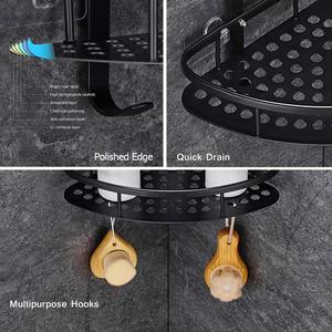 2-Tier Aluminum Adhesive Suction Corner Shelf Drill-Free <strong>Bathroom</strong> Shower Caddy Organizer Kitchen Shower Room <strong>Basket</strong> <strong>Storage</strong> - Product Image 2