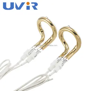Coated gold ring quartz tube IR halogen lamp paint drying of infrared lamps