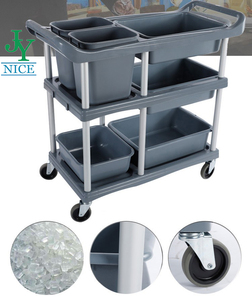 कंटेनर पीपी प्लास्टिक रसोई प्लेट के साथ होटल संग्रह ट्रॉली - Product Image 4