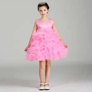 卸売新ファッションスペインフラワーガールドレスプリンセスウェディングドレス