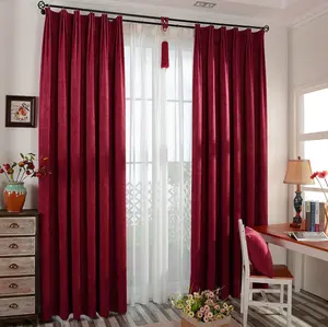 Luxury Hotel Quality Simple Beautiful Chenille Heavy Velvet Fabric Curtain for Home Decor