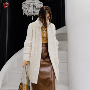Lungo Cappotto Invernale di Lusso per <span class=keywords><strong>Donna</strong></span>, <span class=keywords><strong>Trench</strong></span> Lungo in Vera Pelliccia di Visone per Signore - Product Image 6