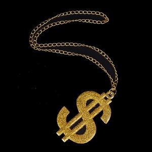 Collar con Signo de Dólar Estadounidense Dorado, Estilo Punk, Disfraz de <span class=keywords><strong>Rapero</strong></span> Hip Hop de los 80 - Product Image 3