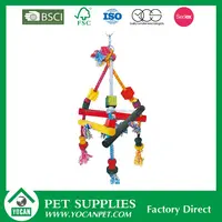 Produto natural papagaio pássaro brinquedos, suporte de madeira