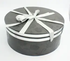 Round Hat Boxes wholesale,Black Paper Packaging Box For Gift Manufacturers