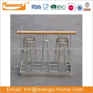 Tazza di <span class=keywords><strong>metallo</strong></span> Ferro Supporto di Tazza di Vetro Del Basamento Cremagliera Del <span class=keywords><strong>Metallo</strong></span> Tazza Tazza Cremagliera Mensola di Ferro Supporto di Legno - Product Image 6