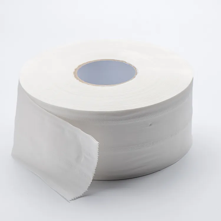 100% Virgin Pulp Tisu Toilet Jumbo Di Tempat Umum 2 Lembar Kertas Toilet Gulungan Jumbo Timbul