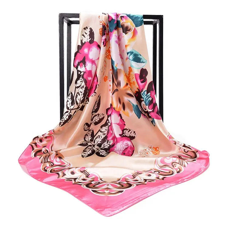 Ladies Satin Square Silk Like Hair Scarves and Wraps Headscarf for Sleeping