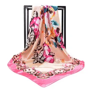 Ladies Satin Square Silk Like Hair Scarves and Wraps Headscarf for Sleeping