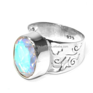 Anillos de Plata de Ley 925 de topacio místico, nuevo diseño caliente, mercado mayorista, fabricante hecho a mano, totalmente personalizado - Product Image 2