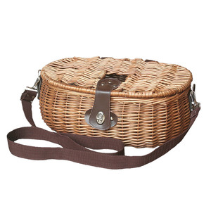 Panier De Pêche Vintage En Osier Tressé, Type Creel, Sac à Dos Cabane, Déco Rustique