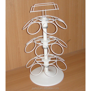 <span class=keywords><strong>Exposition</strong></span> de magasin de détail table à 3 côtés en fil métallique bouteilles de sport rotatives présentoir de comptoir avec cintres en fer - Product Image 3