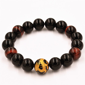 12mm ojo <span class=keywords><strong>de</strong></span> tigre <span class=keywords><strong>de</strong></span> piedra natural 14mm <span class=keywords><strong>dragón</strong></span> <span class=keywords><strong>de</strong></span> oro grano <span class=keywords><strong>de</strong></span> la Ágata pulsera para hombres suerte agata brazalete - Product Image 1