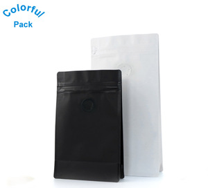 Sac à café <span class=keywords><strong>noir</strong></span> mat personnalisé en <span class=keywords><strong>aluminium</strong></span> avec valve, 500g (1 livre), 13,5*26,5cm, fond carré en PE, thermoscellable - Product Image 5