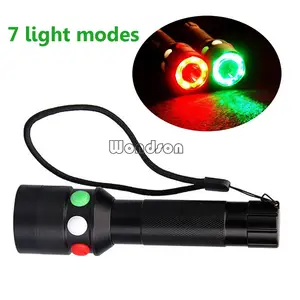 Logo Printing LED Red Green White 7 Mode Light Railway Signal Light Flashlight