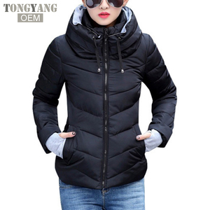TONGYANG <strong>Winter</strong> Jacket <strong>Women</strong> <strong>Womens</strong> <strong>Parkas</strong> Thicken Outerwear Solid Hooded <strong>Coats</strong> Short Female Slim Cotton Padded Basic Tops - Product Image 1