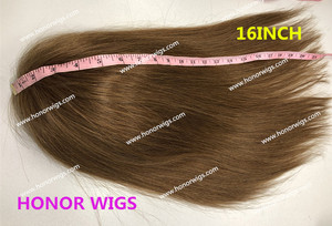 F882 parrucca piena del merletto pelle sottile eccellente DELL'UNITÀ di elaborazione intorno diritto serico stile libero dei <span class=keywords><strong>capelli</strong></span> #6 marrone medio di colore piccolo O medio o di formato personalizzato - Product Image 2