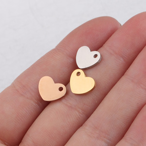 7.5x10mm jóias banhadas a ouro, aço inoxidável, pequeno, branco, alta polida, diy, pulseira, colar, amor, coração, charme - Product Image 6