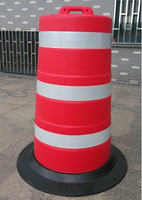 Rouge Blanc Mobile de Sécurité Routière De Baril De Roulement En Caoutchouc HDPE Tambour de Circulation