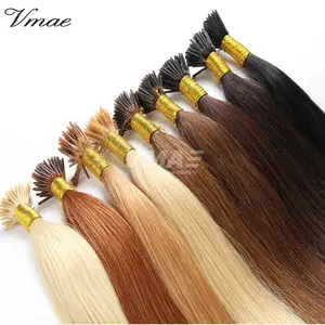 VMAE ตรง 10 ถึง 32 นิ้ว Pre Bonded 100g ขายส่งอินเดียเคราตินกาวหนังกําพร้าชิดเวอร์จิน I เคล็ดลับต่อผมมนุษย์