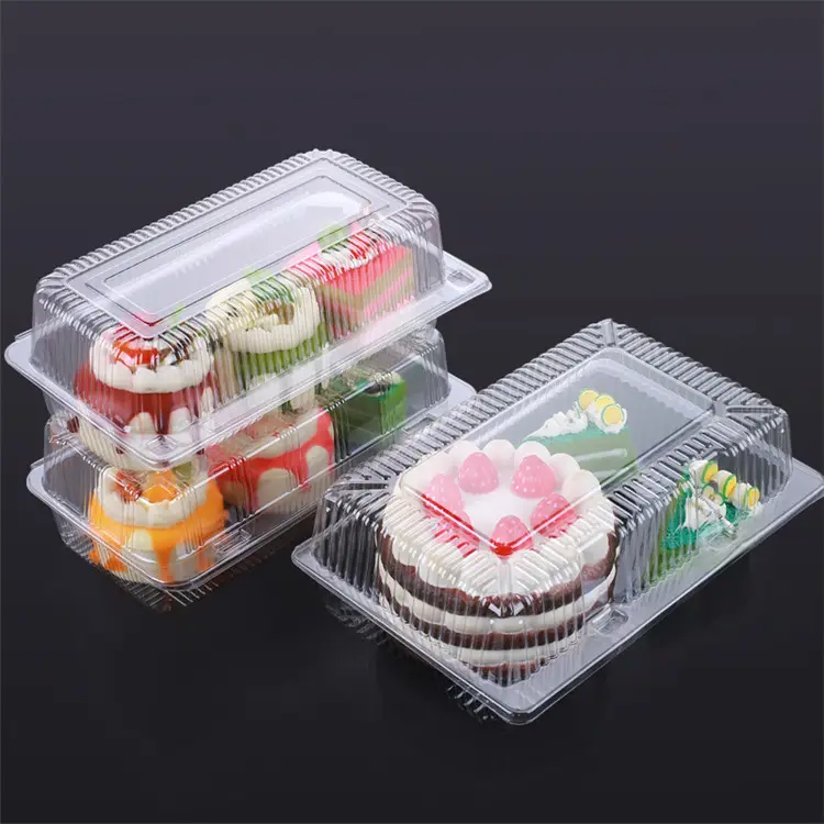 Customized clear transparent disposable plastic cake box packaging