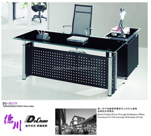 Más nuevo dechuan <span class=keywords><strong>de</strong></span> vidrio larga tabla <span class=keywords><strong>de</strong></span> la oficina con acero inoxidable <span class=keywords><strong>de</strong></span> la pierna - Product Image 6