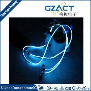 EL auriculares para música luz intermitente la luz LED <span class=keywords><strong>funky</strong></span> cool de moda el auriculares cable deportes - Product Image 2