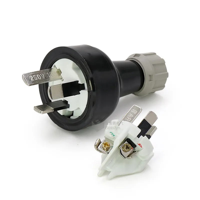 Diy Twisted Stekker Industriële Aansluiting Plug China/Australische Nieuw-zeeland 3 Pin Ac 250V 10A Stekkers en Stopcontacten