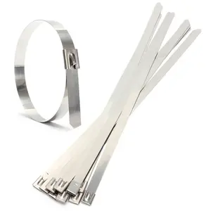 Attaches de câble en acier inoxydable <span class=keywords><strong>d</strong></span>'approvisionnement <span class=keywords><strong>d</strong></span>'usine SUS304 Corde de <span class=keywords><strong>grillage</strong></span> autobloquante Maille de câble flexible de 300mm de longueur - Product Image 1