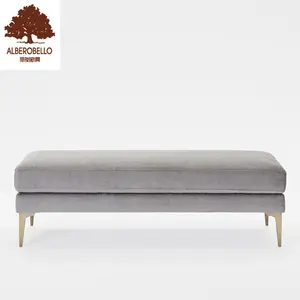 Mobilier de chambre De Luxe Tissu De Velours D'ameublement <span class=keywords><strong>Marchepied</strong></span> Ottoman Banc Pour Chambre Maison Lit Banc - Product Image 1