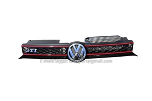 GRILLE de radiateur/GRILLE de ventilation pour <span class=keywords><strong>GOLF</strong></span> <span class=keywords><strong>6</strong></span> <span class=keywords><strong>GTI</strong></span>/GRILLE avant pour <span class=keywords><strong>GTI</strong></span> CHROME/rouge/noir - Product Image 3