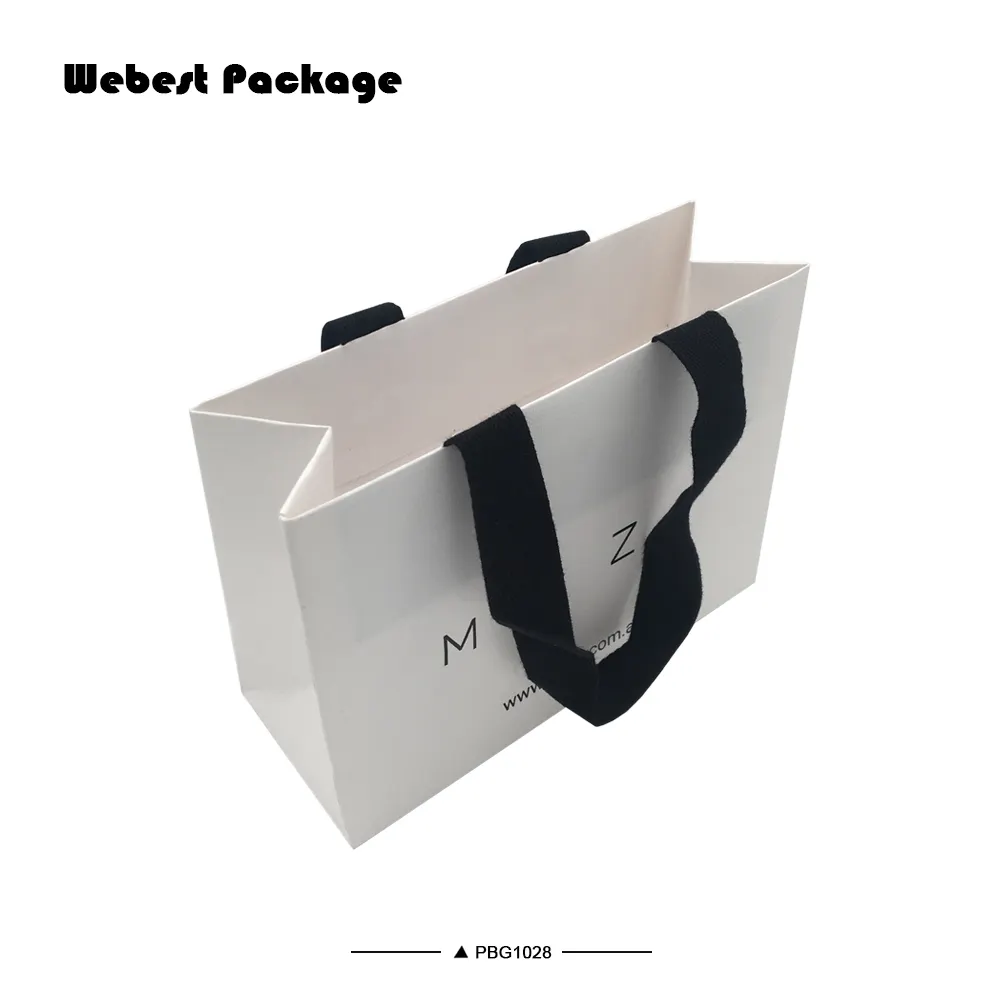 Webest पैकेजिंग सफेद सजावट हस्तनिर्मित कस्टम फैशन पेपर बैग के साथ कपास रस्सी