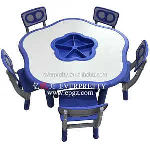 Metal frame children furniture sets /plastic chair with Mdf chair for kids /wholesale daycare supplies