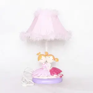 桌面装饰粉色仙女雕像坐台灯