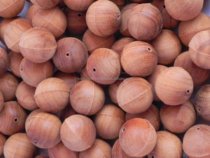 Perles de bois de santal non polies Perles de bois de 12 mm - Product Image 3