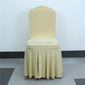 New Style Fabric White <strong>Chair</strong> <strong>Covers</strong> <strong>Wedding</strong> Folding Skirt on Sale - Product Image 3