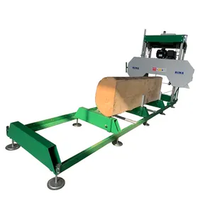 Horizontal wood working 9hp gasoline engine portable band sawmill