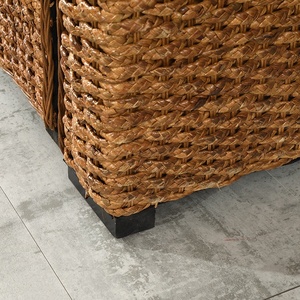 Divano a <span class=keywords><strong>L</strong></span> Unico per Interni in Rattan Naturale e Erba Marina, Arredamento per Soggiorno, Divano Letto - Product Image 4